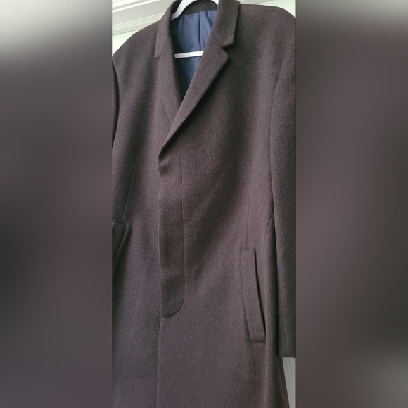 Kenneth Cole New York Men's Charcoal Gray/Black Wool Peacoat Trenchcoat Size 46R - Picture 4 of 11
